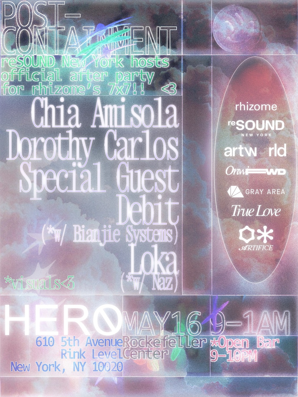 Rhizome > events > POST-CONTAINMENT: A 7x7 afterparty hosted by