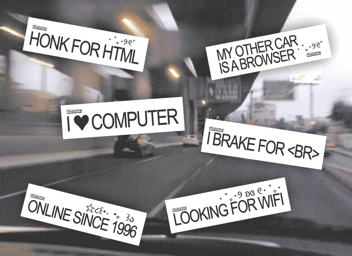 Rhizome > blog > Introducing 𝔦 𝔠𝔬𝔪𝔭𝔲𝔱𝔢𝔯 bumper stickers